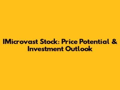 IMicrovast Stock: Price Potential & Investment Outlook